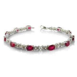  5.90 Carat Genuine Ruby Silver Bracelet Jewelry
