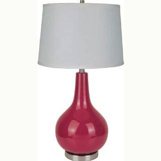  ORE International 28 Red Ceramic Table Lamp