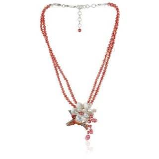 Karen London Natural Stones Flower Daisy Frog Necklace Jewelry 