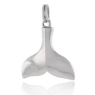 Sterling Silver Whale Tail Fin Fish Ocean Sea Charm Pendant