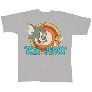 Tom and Jerry Classic Cartoon Show Logo Distressed T Shirt