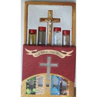 Holy Land Fancy Remembrance Gift Set Olive Wood Crucifix surrounded 