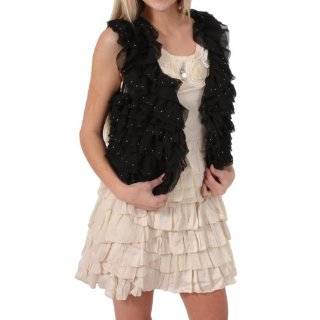 Romeo & Juliet Couture Knitted Ruffle Vest with Studs