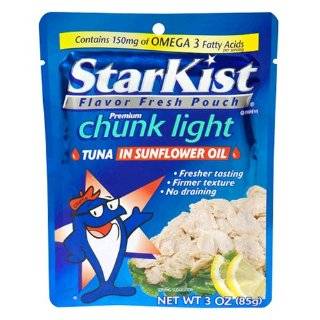 Starkist Chunk Light Tuna in Sunflower Oil, 2.6 Ounce Pouches (Pack of 