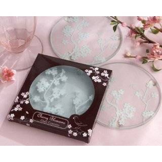   Blossoms Frosted Glass Coasters   Baby Shower Gifts & Wedding Favors