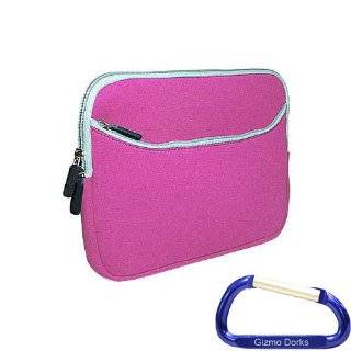 Gizmo Dorks Neoprene Zipper Slip Case (Pink) with Carabiner Key Chain 