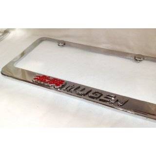Mugen Chrome Metal License Plate Frame with 3D Chrome Lettering with 2 