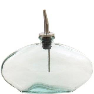  14oz Floral Flask Decorative Recycled Glass Bottle with 