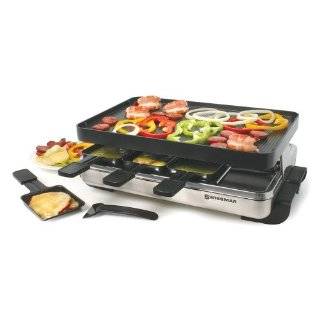   77080 8 Person Stelvio Raclette Party Grill with Reversible Grill Top