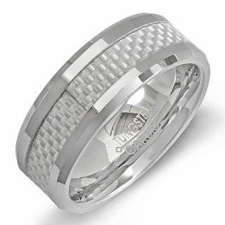   Unisex Ring Wedding Band 8MM (5/16 inch) Polished Shiny Flat