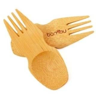   Fork and Spoon in One by Bambu Bambu Natural Bamboo Kids Utensils