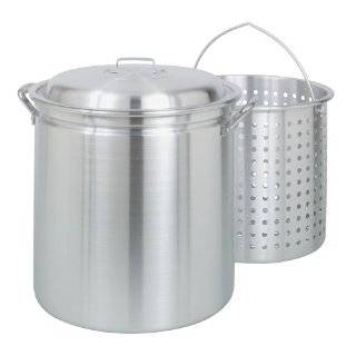   4060 60 Quart All Purpose Aluminum Stockpot with Steam and Boil Basket