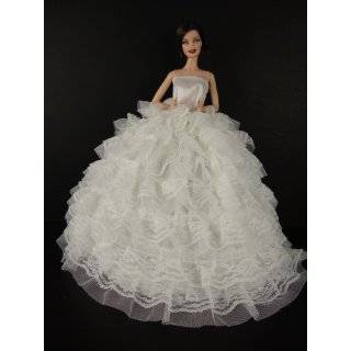 Beautiful White Gown with Tons of Ruffles Ball Gown Made to Fit the 