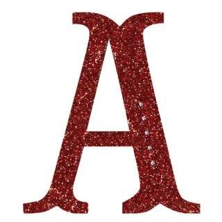 Grasslands Road 6 1/2 Inch Glitter Red Monogram Initial Ornament with 