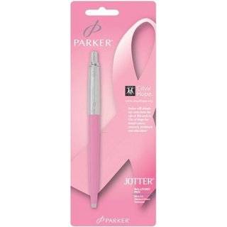 Parker Jotter Pink Ribbon Retractable Pen, 1 Blue Ink Pen (1736845)