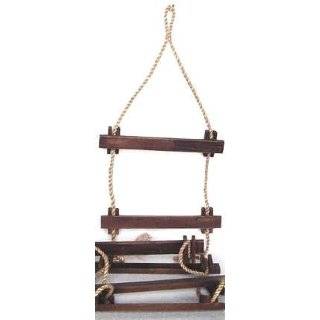 Wood and Rope Ladder Antique Finish Nautical Tropical Home Decor Wall 