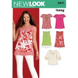 New Look Sewing Pattern 6871 Misses Tops, Size A (10 12 14 16 18 20 22 