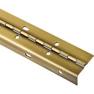  Partial Wrap Slotted Piano Hinge, Brass Plated