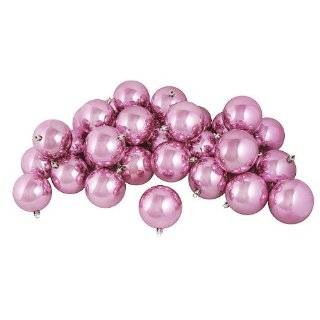 32ct Shiny Bubblegum Pink Shatterproof Christmas Ball Ornaments 3.25 