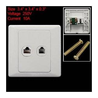  Cmple   Phone Wall Plate Jacks 8P8C Double White 