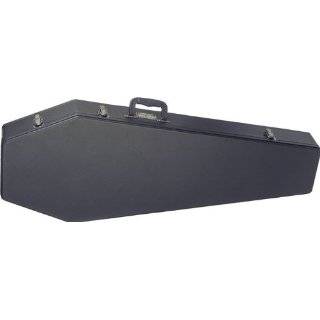 Coffin Case G 185 Universal Wood Guitar Case, Black Exterior with Red 