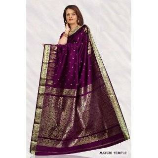    Deep Maroon Art Silk Sari (Saree) Dress from India Clothing