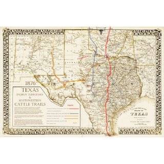  The Great Texas Cattle Trails Map ~ Original Design 18 x 