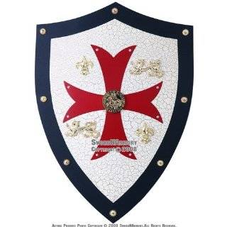 Knight Templar Royal Crusader Shield Red Cross w/ Grid