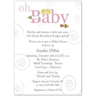  Pink Toes Baby Shower Invitations   Set of 20 Baby