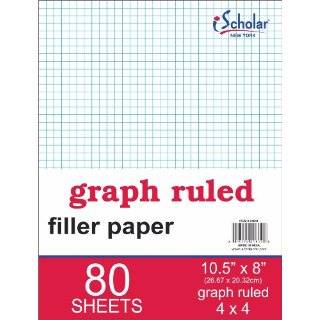 School Smart 2 Sided 1/4 inch Rule Graph Paper   8 1/2 x 11   Pack of 