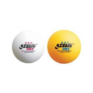  DHS 2 Star Table Tennis Balls, 6 Pack (White/Orange), 40mm 