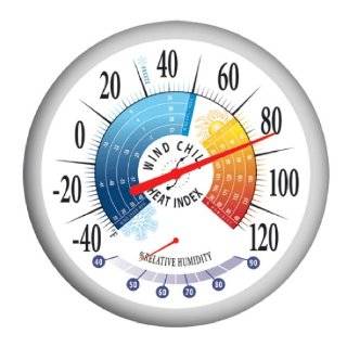   Round 13.25inch Outdoor Thermometer with Wind Chill Heat Index and