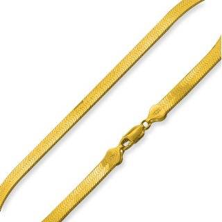   14K Gold Plated Silver 16 Herringbone Chain Necklace 3.6mm Jewelry