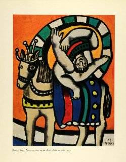 1954 Tipped In Print Horse Acrobat Circus Stage Fernand Leger 