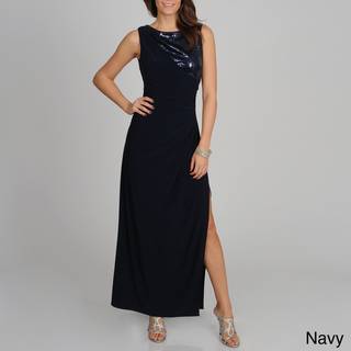 Richards Womens Sequin Detail Long Side Slit Dress
