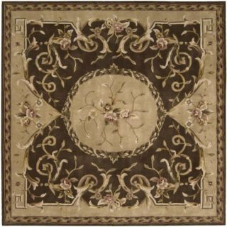 Hand tufted Transitions Brown Wool Rug (7 Square)