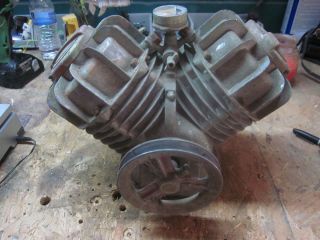 Speedy Chicago Air Compressor Antique Works 2 Cylinder
