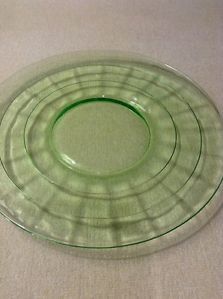 Green Block Optic Depression Glass