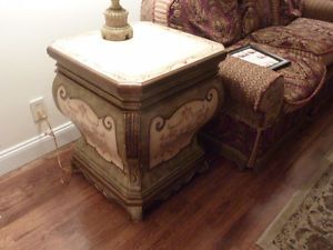 Pulaski Florentine Antique Multi Finish Hand Painted Living Room End Tables