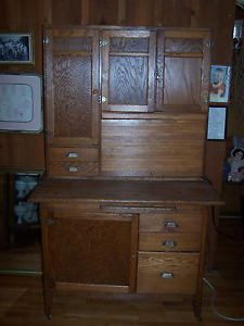 180120718 Antique Oak Hoosier Cabinet With Flour Sifter 