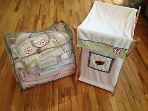Baby Girl Kids Line Lady Bug Crib Bedding Set Matching Hamper Baby Nursery