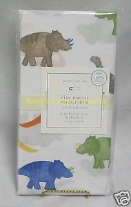 Pottery Barn Baby Kids Dino Madras Crib or Toddler Bed Sheet Bright Dinosaurs