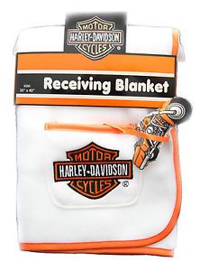 Harley Davidson Crib Baby Blanket Infant Bedding Burp Blanket with Rattle