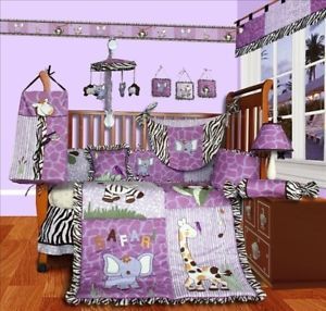 Baby Boutique Safari 13 Pcs Girl Nursery Crib Bedding