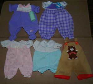 LOT OF 5 CABBAGE PATCH KIDS OUTFITS CLOTHES BABY BOTTLE BOY GIRL CLOTHES EUC
