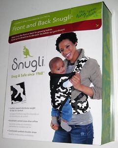 New Evenflo Front Back Snugli Baby Carrier Black Camouflage Infant Sling Holder