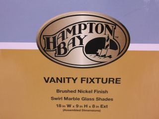 Hampton Bay 2 Light Brushed Nickel Bath Vanity Light Fixture 469258 05380