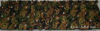 Camouflage War and Peace Brown Green Camo Cabin Valance