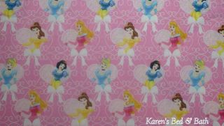 Disney Princess Cinderella Snow White Pink Hearts Curtain Valance New