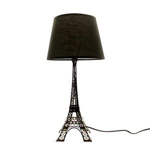 Decorative Black Big Desk Table Bedside Lamp Shade Eiffel Tower French Style